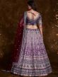 Purple Shaded Wedding Wear Lengha In Art Silk