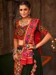 Green Mirror Embroidered Chaniya Choli In Rayon