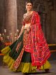 Green Mirror Embroidered Chaniya Choli In Rayon