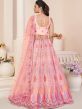 Pink Sequined Net Lehenga Set In A line Style