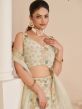Cream Embroidered Lehenga Choli With Net Dupatta