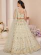 Cream Embroidered Lehenga Choli With Net Dupatta