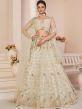 Cream Embroidered Lehenga Choli With Net Dupatta