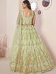 Green Net Lehanga Set With Embroidered Blouse