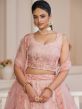 Pink Embroidered Net Lehenga Choli With Dupatta