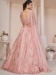 Pink Embroidered Net Lehenga Choli With Dupatta