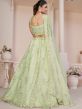 Green Net A Line Lehenga Choli With Embroidery
