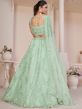 Turquoise Lehenga Choli With A Line Styled In Net