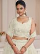 White Stone Work Embellished A Line Lehenga In Net