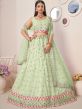 Green Sequined A Line Styled Net Lehenga Choli 
