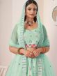 Blue A Line Styled Lehenga With Embroidered Blouse 