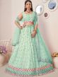 Blue A Line Styled Lehenga With Embroidered Blouse 