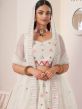 White Party Wear Net Lehenga In A Line Style