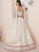 White Party Wear Net Lehenga In A Line Style