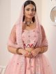 Pink Sequins Embellished Lehenga Choli In Net