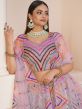 Purple Sequined A Line Styled Net Lehenga With Choli