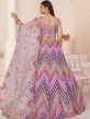 Purple Sequined A Line Styled Net Lehenga With Choli