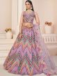 Purple Sequined A Line Styled Net Lehenga With Choli