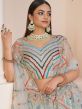 Blue Party Wear Lehenga Choli With A Line Styled 