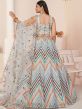 Blue Party Wear Lehenga Choli With A Line Styled 