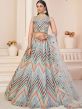 Blue Party Wear Lehenga Choli With A Line Styled 