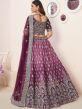 Purple Zari Embroidered Lehenga Choli In Satin