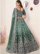 Green Satin Zari Embellished Lehenga Choli With Dupatta
