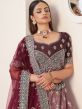 Maroon A Line Styled Lehenga With Embroiderd Blouse 