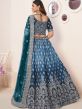 Blue Zari Embroidered Lehenga Choli In Satin
