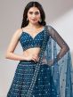 Blue Bridesmaid Sequined Lehenga Choli In Net