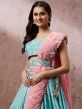 Blue Bridesmaid Georgette Lengha With Heavy Embroidery
