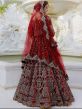 Maroon Mirror Embellished Bridal Lehenga In Velvet