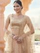 Beige Zari Embroidered Engagement Lehenga Set In Net