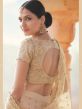 Beige Zari Embroidered Engagement Lehenga Set In Net