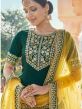 Green Sequins Embroidered Lehenga Choli In Brocade Silk