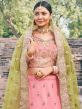 Pink Zari Embroidered Lehenga Choli In Handloom Silk