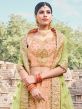 Orange Embellished Lehenga Choli In Handloom Silk