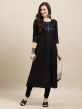 Black Resham Embroidered Flared Kurti