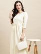 Off White Resham Embroidered Kurti In Rayon