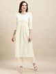Off White Resham Embroidered Kurti In Rayon