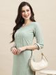 Green Sequins Embroidered Kurta In Rayon