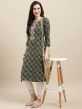 Green Bandhej Printed Kurta In Rayon