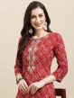 Red Bandhani Printed Casual Wear Kurti