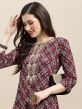 Maroon Bandhej Printed Kurta In Rayon
