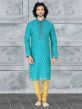 Green Colour Silk Men's Kurta Pajama.