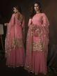 Pink Colour Soft Net Sharara Salwar Kameez.