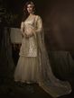 Designer Sharara Salwar Suit Beige Colour.