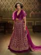 Wine Colour Net Lehenga Choli With Sequin Work.