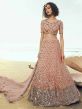 Peach Colour Net Women Lehenga in Sequin Work.