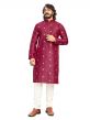 Light Maroon Art Silk Traditional Kurta Pajama.